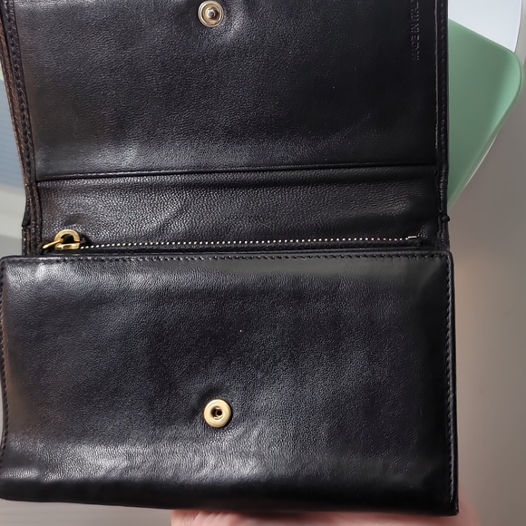 AUTHENTIC MIU MIU TRI-FOLD BLACK LEATHER LONG WALLET GOOD USED CONDITION - Picture 10 of 16